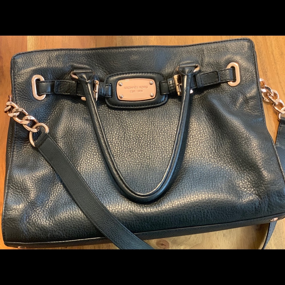 Black leather Michael Kors purse